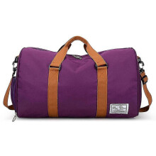 (Purple) Sports Gym Bag With Shoe Compartment&wet Pocket,travel Duffel Bag,weekend Bag Black