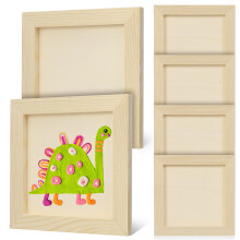 6Stk DIY Holzrahmen Khaki Kinderrahmen Zum Gestalten Mit Ton