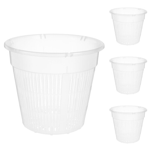 4Stk Platzsparende Weiße Netztöpfe Für Gemüseanbau Ohne