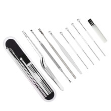 8Pcs Stainless Steel Ear Wax Pickers Silver for Home Use Easy Clean