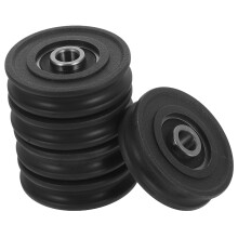 5Pz Ruote A U in Nylon Per Guide Scorrevoli Di Porte E Cassetti Nero