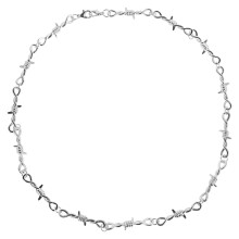 Collarino in Argento Stile Vintage Punk Barbed Wire