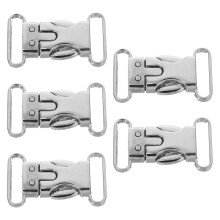 5Pz Fibbie Laterali in Metallo Argento Per Chiusure E Cinture