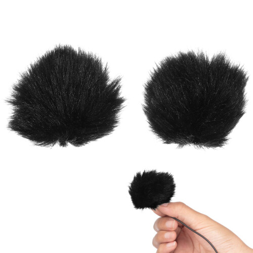 2Pz Copertura Microfono Antivento in Tessuto Nero Rumore