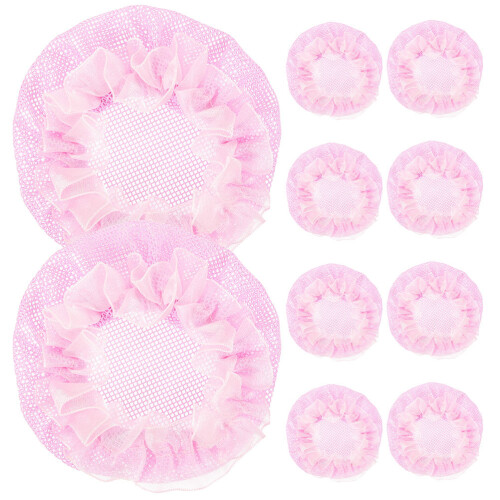 10Pz Holders Rosa in Tessuto Per Chignon, Danza
