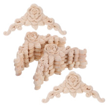 12Pz Applique in Legno Intagliato Khaki Per Decorazione