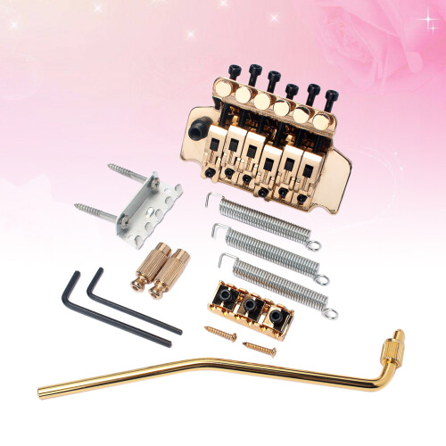 1Set Golden Metal Saddle Bridge for 6 String Guitar Replacement 2