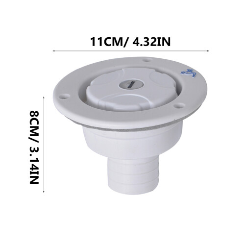 Trailer Accessory White PP Lockable Gravity Water Fill Dish Hatch 1