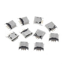 10 Pcs Micro USB Type B Female Socket 180 Degree 5-Pin SMD SMT Soldering Jack