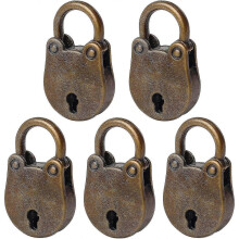 Antique Padlock 5 Pcs Small Padlocks Mini Little Vintage Lock with Key - q34 - DD