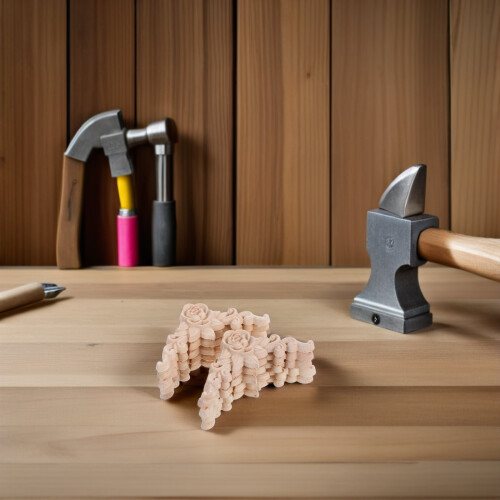 12Pz Elementi Decorativi in Legno Khaki Angolari Per E Porte 2