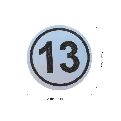 4Sheets Adhesive PVC Number Stickers Multi-Use Round Digital Labels 1