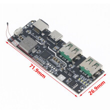 2X QC4.0 QC3.0 LED Dual USB 5V 4.5A 22.5W Micro/Type-C USB Mobile Power Bank 18650 Charging Module,B