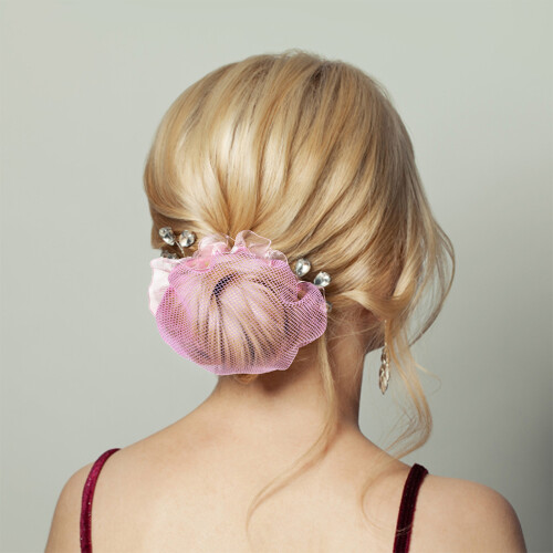 10Pz Holders Rosa in Tessuto Per Chignon, Danza 2