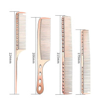 Space Aluminum Hair Comb 4 Metal Hair Combs Long and Short Hair Combs (rose gold) - DD01