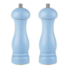 (Light Sea Blue) High Quality Oak Wood Salt And Pepper Grinder Adjustable Coarseness And Refillable - Ri