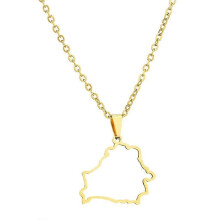 (Gold) Belorussia Map Necklace Stainless Steel Belorussia Map Party Jewelry Gifts