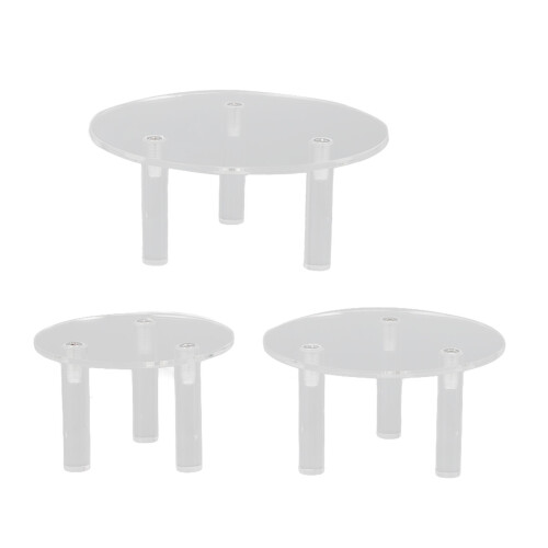 3PCS Round Acrylic Display Stand Clear L12cm M10cm