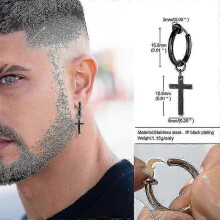 Cross Earrings Mens, Huggie Hoop Earrings,mens Stainless Steel Conch Hoop Cross Earring Without Piercing