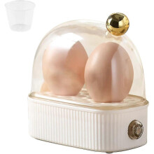 Egg Cooker 2 Eggs, Egg Steamer Compact Electric Egg Cooker, Best Egg Cooker Boils All Three Cooking Levels - Soft, Medium, Hard - Pjun