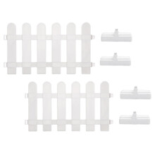 1Set Recinzione Decorativa in PVC Bianca Con Base Per Giardino E Aiula