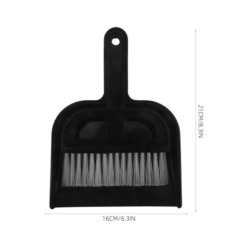 1Set Scopa Piccola E Paletta Nera in Pulizia Angoli Desktop 1