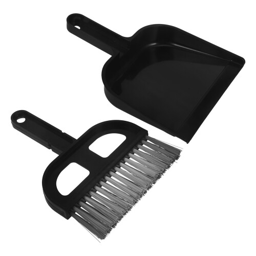 1Set Scopa Piccola E Paletta Nera in Pulizia Angoli Desktop