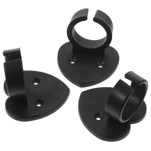 3Pièces Fixations Microphone Adhesives Plastique ABS Noir Faciles