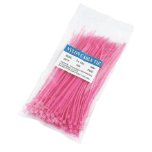 (Pink) 100pcs/set Cable Ties Self-locking Good Insulation 7 Colors Heavy Duty Cable Ties For Home - RiRi
