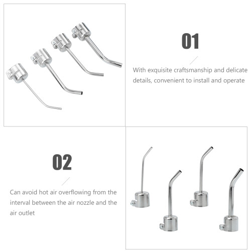 4Pièces Aluminium Argentées Air Chaud Pour Outils De Soudure 2