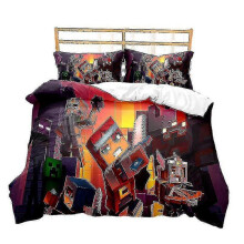 (228*228three-piecesuit, A) Minecraft Series Three-piece Duvet Cover Sanded Two-piece Set_h - Ri