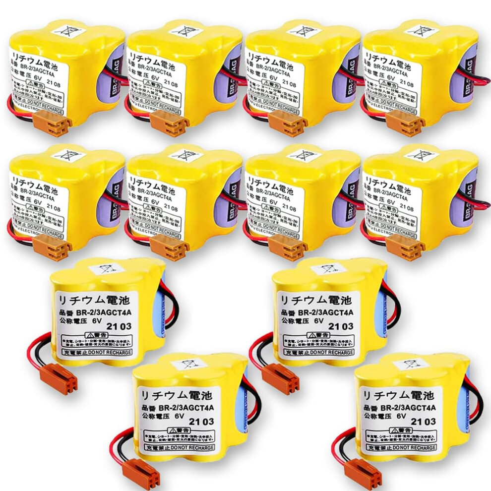 12Pcs Br2/3Agct4a 6V 4400Mah Plc Lithium Battery Pack For Fanuc Cnc A98l00310025 Longlife Backup 9092120277692
