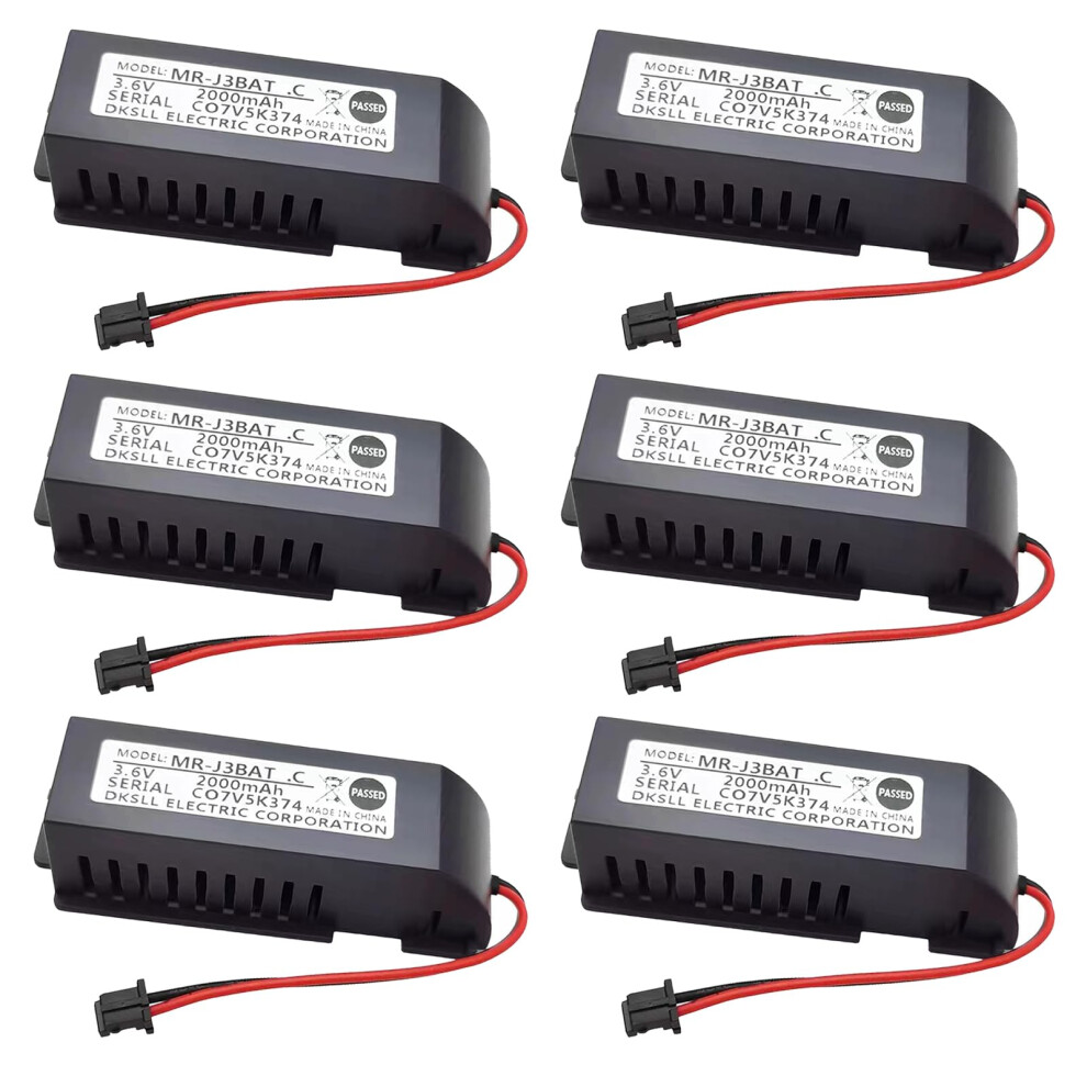 6Pack Battery 3.6V 2000Mah For Mitsubishi Servo Drive Backup, Reliable Long Shelf Life 9073542795865