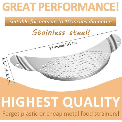 Stainless Steel Strainer Pasta Drainer Pasta Strainer Tool Inline Handle Pot Strainer - DD01 1