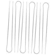 BBQ Skewers Set 6pcs Stainless Steel UShaped Reusable Metal Grilling Skewers for Meat and Vegetables
