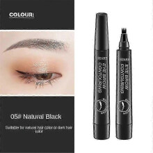 (05 black) Suake 4-head Eyebrow Pencil Micro-carving Liquid Eyebrow Pen Celebrity Eye Cosmetics Lasting Waterproof Make-up For Women