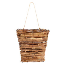 Front Door Hanging Basket Wicker Door Flower Basket for Floral Display and Seasonal Décor