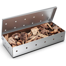 Smoker Box for BBQ Grill Wood Chips Starter Kit, Stainless Steel Box for Authentic Smoke Flavor