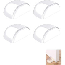 Adhesive Floor Door Stopper, 4pcs Floor Door Stopper, Clear Door Stopper, Suitable for All Hard Floors To Protect Walls And Furniture - PJ