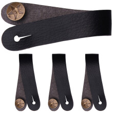 4Pièces Sangles Nez Guitare PU Noires Antidérapantes