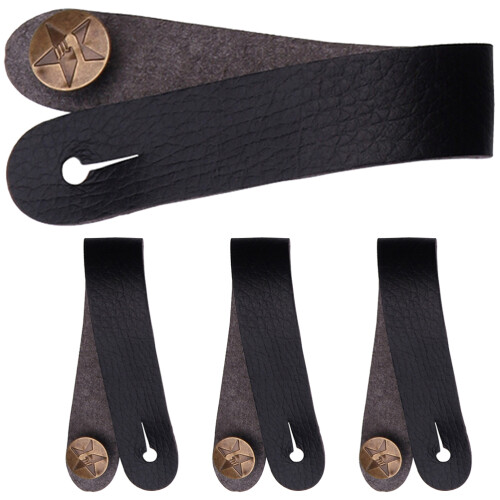 4Pièces Sangles Nez Guitare PU Noires Antidérapantes