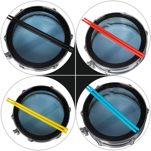 5Paires Baguettes Percussion Nylon Multiusage Couleurs Variées 2