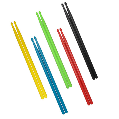 5Paires Baguettes Percussion Nylon Multiusage Couleurs Variées