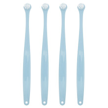4Pcs Soft Round Pet Toothbrushes Sky-Blue Pp+tpr for Gentle Care