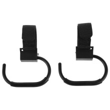 2Pcs Black Metal Stroller Hooks Rotatable Durable Hooks for Baby Bags