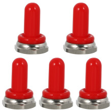 5Pièces Cache Boutons Rouge En Caoutchouc Étanche Pour Usage Sécurisé