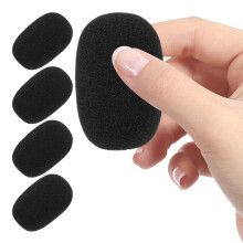 5Pièces Housses Microphone Noires En Éponge Adaptées Micro Gooseneck