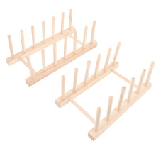 2Pièces Supports À Bols Bois Beige Pour Rangement Séchage Cuisine