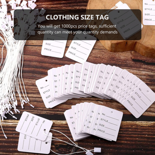 1000Pièces Étiquettes Prix Papier Blanches Trou Pour Vêtements 2