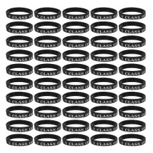50Pcs Class of 2026 Black Graduation Wristbands Silicone Student Gifts